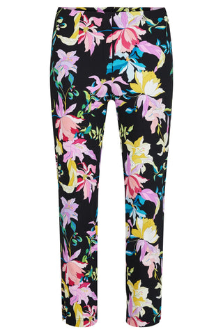 ROBELL black floral Lena style capi trousers