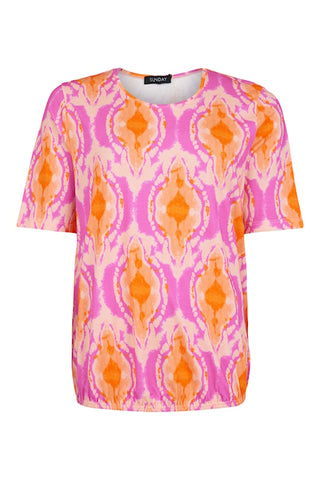 SUNDAY pink and orange abstract top