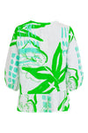 NOEN green and white print top