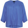 NO 1 BY OX loose blue V neck blouse