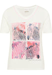 LEBEK pink and navy zebra print top