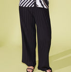 ORA black pleated wave trousers