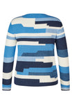 RABE blue block knit sweater