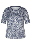 RABE navy and silver daisy top