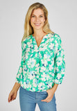 RABE apple green daisy print blouse