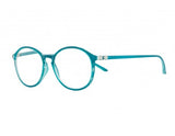 PAULINE transparent dark petrol reading glasses.