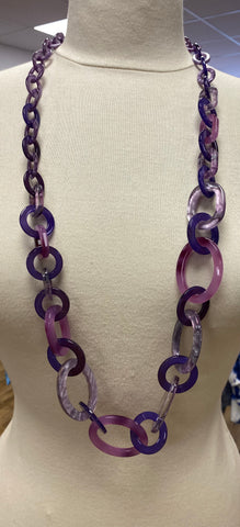 Purple link necklace