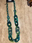 JM emerald green link necklace