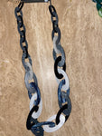 JM Grey and black link necklace