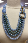 Blue triple necklace