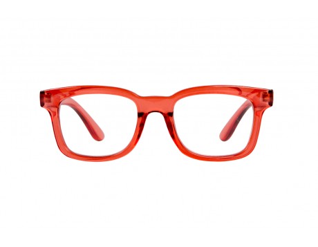 OTTO transparent coral reading glasses